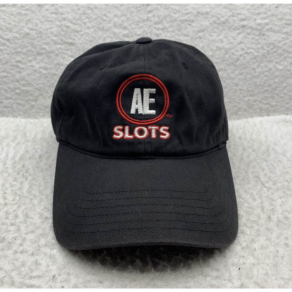 Adidas AE Slots‎ Baseball Hat Mens Strap Back OSFM Black Athletic Gambling